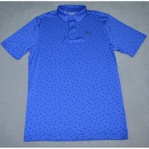Under Armour Mens Playoff Polo 2.0 Blue Floral AOP Loose Size Medium Tall